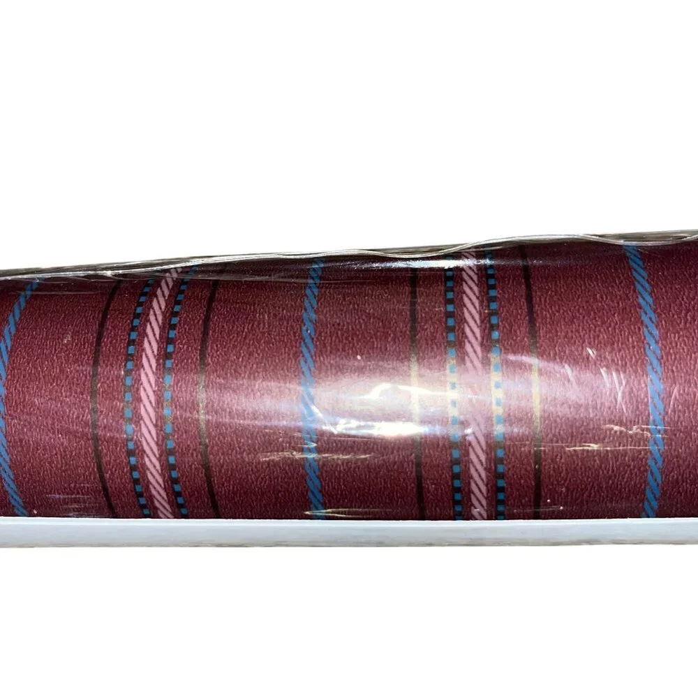Hunting Valley Prints Wallpaper Plaid Burgundy Pink Blue 1 Bolt New USA